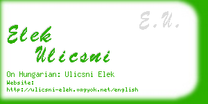 elek ulicsni business card